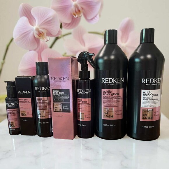 Redken Acidic Color Gloss Shampoo Conditioner Glass Treatment Leave In Oil Litte